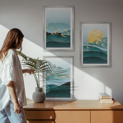 Set di quadri incorniciati Paesaggi astratti al tramonto