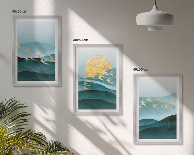Set di quadri incorniciati Paesaggi astratti al tramonto