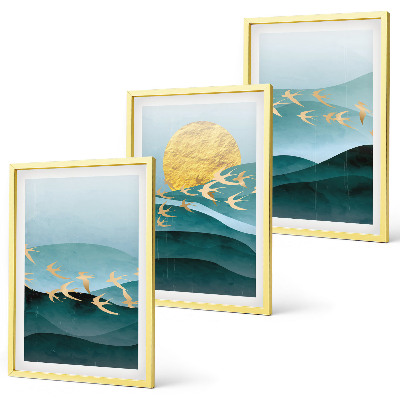 Set di quadri incorniciati Paesaggi astratti al tramonto