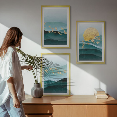 Set di quadri incorniciati Paesaggi astratti al tramonto