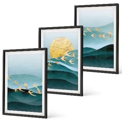 Set di quadri incorniciati Paesaggi astratti al tramonto
