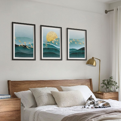 Set di quadri incorniciati Paesaggi astratti al tramonto