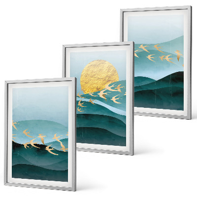 Set di quadri incorniciati Paesaggi astratti al tramonto