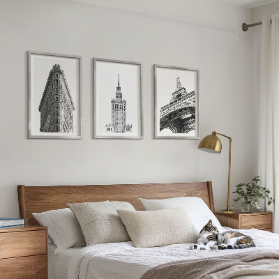 Set di quadri incorniciati Edifici architettonici in bianco e nero