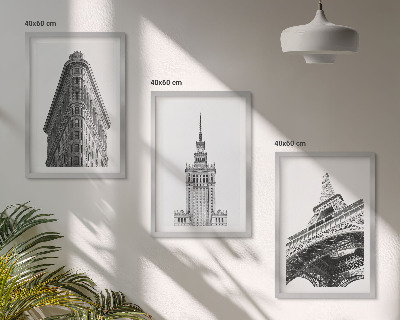Set di quadri incorniciati Edifici architettonici in bianco e nero