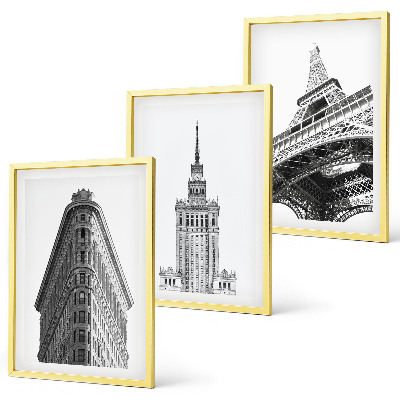 Set di quadri incorniciati Edifici architettonici in bianco e nero