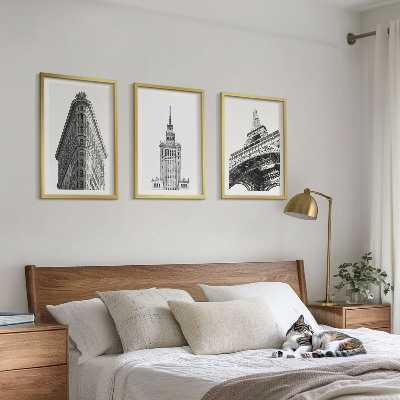 Set di quadri incorniciati Edifici architettonici in bianco e nero
