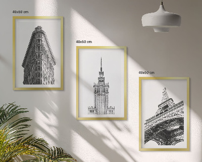Set di quadri incorniciati Edifici architettonici in bianco e nero