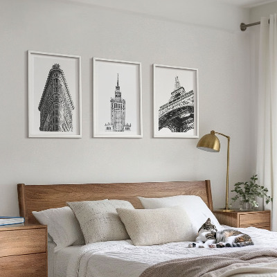 Set di quadri incorniciati Edifici architettonici in bianco e nero