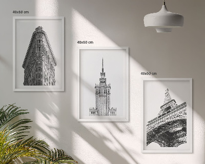 Set di quadri incorniciati Edifici architettonici in bianco e nero