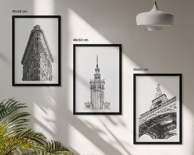 Set di quadri incorniciati Edifici architettonici in bianco e nero