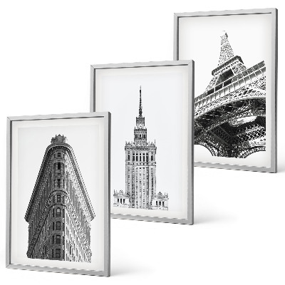 Set di quadri incorniciati Edifici architettonici in bianco e nero