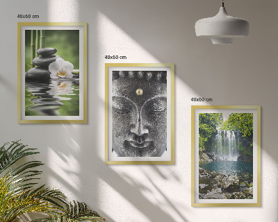 Set di 3 quadri Pietre dell'armonia Buddha dell'acqua