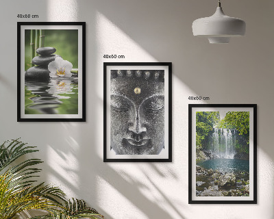 Set di 3 quadri Pietre dell'armonia Buddha dell'acqua