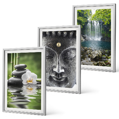 Set di 3 quadri Pietre dell'armonia Buddha dell'acqua
