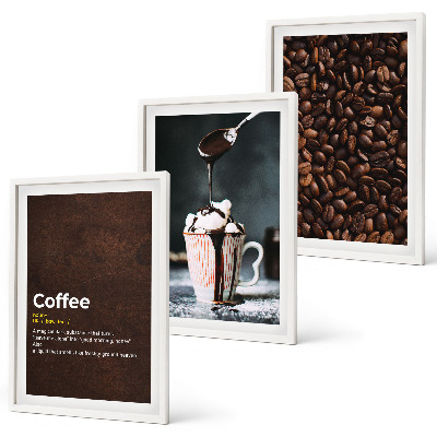 Set di quadri incorniciati Bevanda al caffè con panna montata