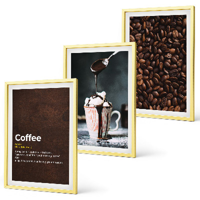 Set di quadri incorniciati Bevanda al caffè con panna montata