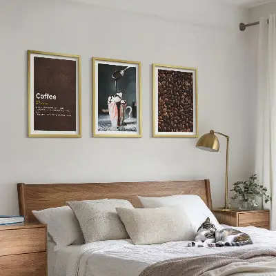 Bevanda al caffè con panna montata set di quadri incorniciati