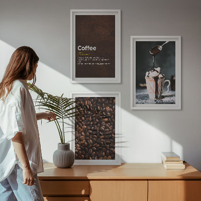 Set di quadri incorniciati Bevanda al caffè con panna montata