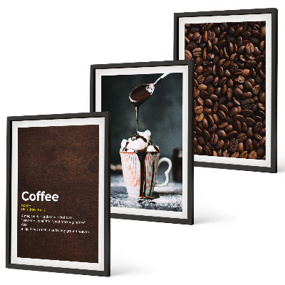 Set di quadri incorniciati Bevanda al caffè con panna montata
