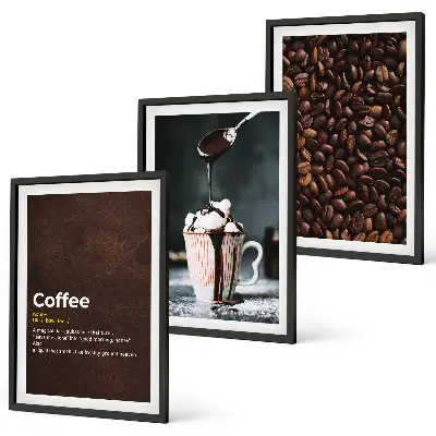 Bevanda al caffè con panna montata set di quadri incorniciati