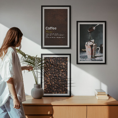 Set di quadri incorniciati Bevanda al caffè con panna montata