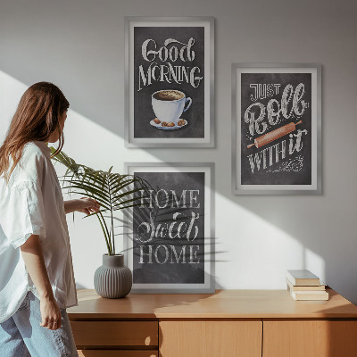 Composizione di quadri Motivi e iscrizioni per la cucina domestica