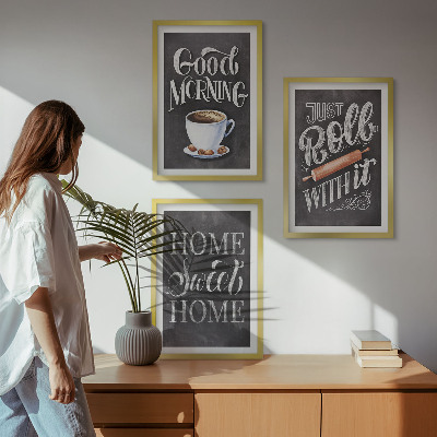 Composizione di quadri Motivi e iscrizioni per la cucina domestica