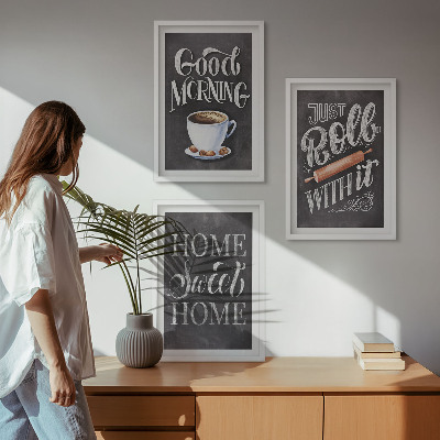 Composizione di quadri Motivi e iscrizioni per la cucina domestica
