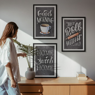Composizione di quadri Motivi e iscrizioni per la cucina domestica