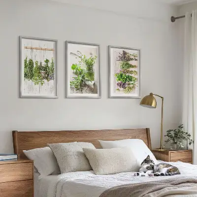 Set di quadri incorniciati con piante aromatiche per la cucina