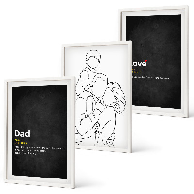 Set di 3 quadri Arte familiare, amore e paternità