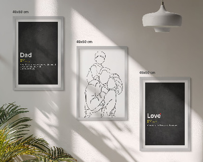 Set di 3 quadri Arte familiare, amore e paternità