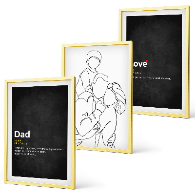 Set di 3 quadri Arte familiare, amore e paternità