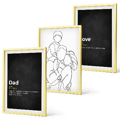 Set di 3 quadri con tema arte familiare, amore e paternità