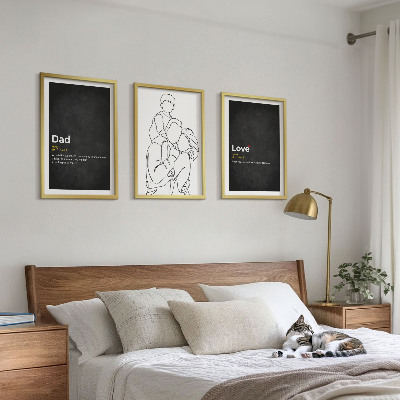Set di 3 quadri Arte familiare, amore e paternità