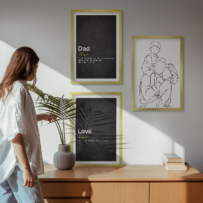 Set di 3 quadri Arte familiare, amore e paternità
