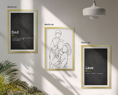 Set di 3 quadri Arte familiare, amore e paternità