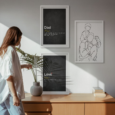 Set di 3 quadri Arte familiare, amore e paternità