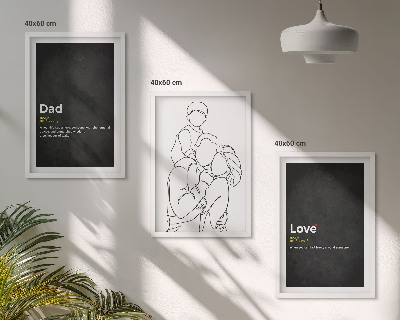 Set di 3 quadri Arte familiare, amore e paternità