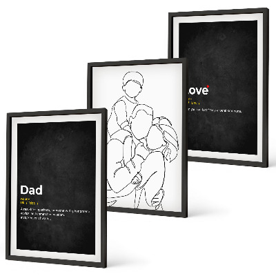 Set di 3 quadri Arte familiare, amore e paternità