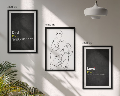 Set di 3 quadri Arte familiare, amore e paternità