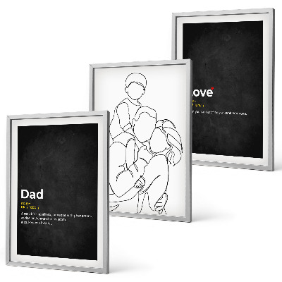 Set di 3 quadri Arte familiare, amore e paternità