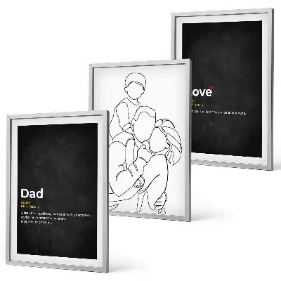 Set di 3 quadri con tema arte familiare, amore e paternità