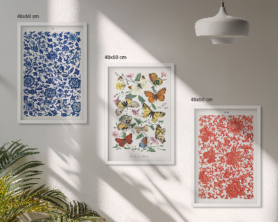 Set di quadri incorniciati Ornamenti vintage con fiori e farfalle