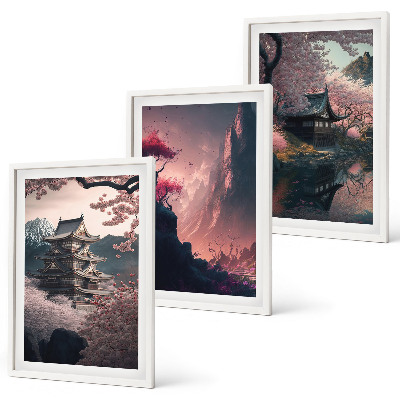 Set di quadri incorniciati Paesaggi fantastici delle montagne del Giappone