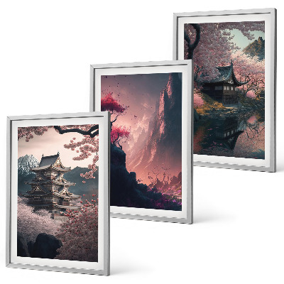 Set di quadri incorniciati Paesaggi fantastici delle montagne del Giappone