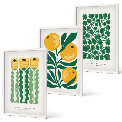 Set di quadri incorniciati con motivi di piante fiori e foglie