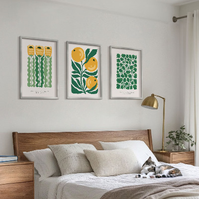 Set di quadri incorniciati Modelli di piante fiori foglie