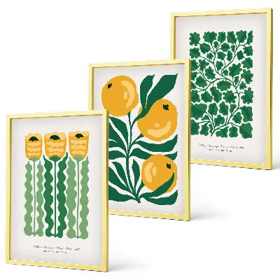 Set di quadri incorniciati con motivi di piante fiori e foglie